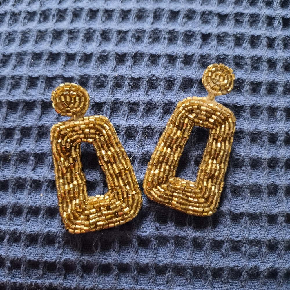 Elegant Gold Beaded Earrings